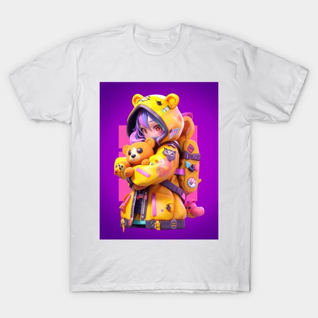 AKBLM - NOT WITHOUT MY TEDDY KUMIKO POP KEI ポップ系  | KAWAII AESTHETIC ANIME GIRL T-Shirt by AKBLM